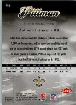 2007 Ultra #240 Antonio Pittman Back