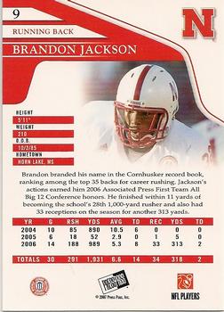 2007 Press Pass #9 Brandon Jackson Back