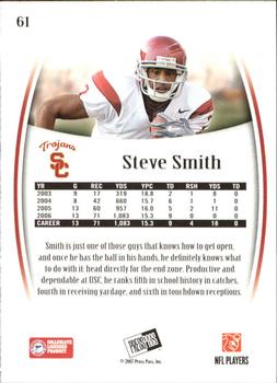 2007 Press Pass Legends #61 Steve Smith Back