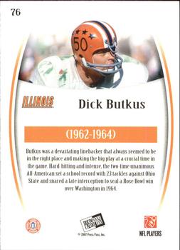 2007 Press Pass Legends #76 Dick Butkus Back