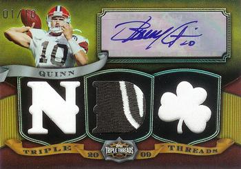 2009 Topps Triple Threads - Autographed Relics Gold #TTRA-23 Brady Quinn Front