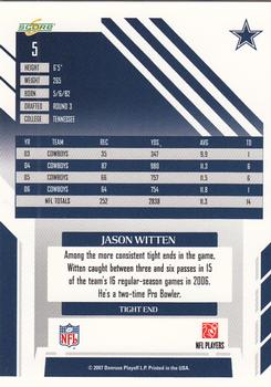 2007 Score #5 Jason Witten Back