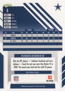 2007 Score #6 Marion Barber Back