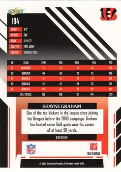 2007 Score #194 Shayne Graham Back
