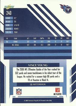 2007 Score #240 Vince Young Back
