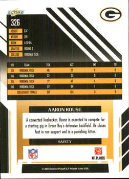 2007 Score #326 Aaron Rouse Back