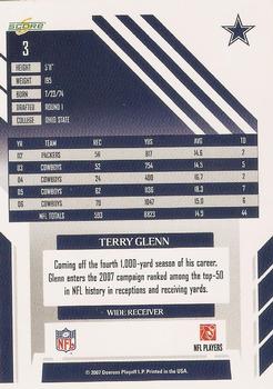 2007 Score Select #3 Terry Glenn Back