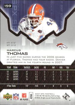 2007 SPx #159 Marcus Thomas Back