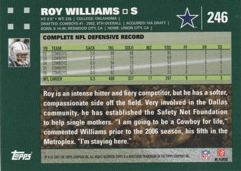 2007 Topps #246 Roy Williams Back
