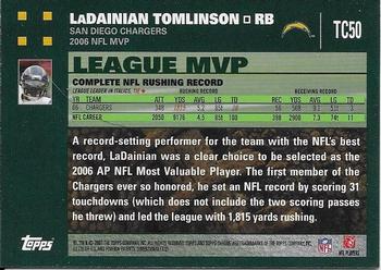 2007 Topps Chrome #TC50 LaDainian Tomlinson Back