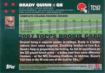 2007 Topps Chrome #TC167 Brady Quinn Back