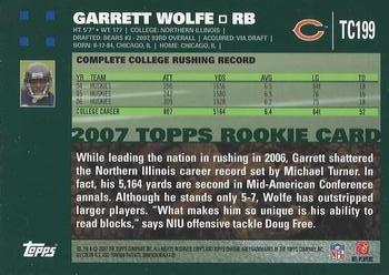 2007 Topps Chrome #TC199 Garrett Wolfe Back