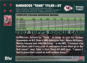 2007 Topps Chrome #TC227 Tank Tyler Back