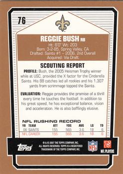 2007 Topps Draft Picks & Prospects #76 Reggie Bush Back