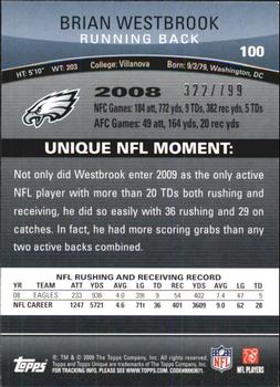 2009 Topps Unique - Red #100 Brian Westbrook Back