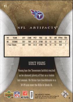 2007 Upper Deck Artifacts #95 Vince Young Back