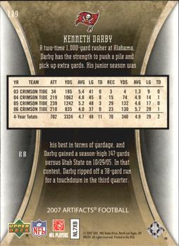 2007 Upper Deck Artifacts #179 Kenneth Darby Back