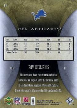 2007 Upper Deck Artifacts #36 Roy Williams Back