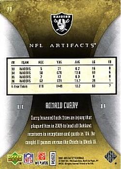 2007 Upper Deck Artifacts #73 Ronald Curry Back