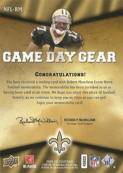 2009 Upper Deck - Game Day Gear #NFL-RM Robert Meachem Back
