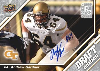 2009 Upper Deck Draft Edition - Autographs Silver #109 Andrew Gardner Front