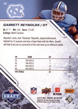 2009 Upper Deck Draft Edition - Blue #138 Garrett Reynolds Back