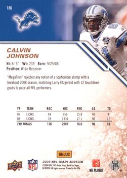 2009 Upper Deck Draft Edition - Bronze #186 Calvin Johnson Back