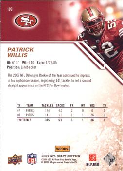 2009 Upper Deck Draft Edition - Bronze #189 Patrick Willis Back