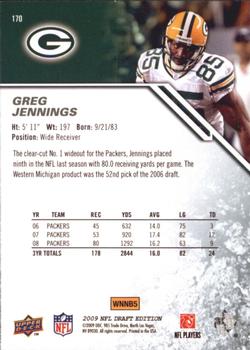 2009 Upper Deck Draft Edition - Brown #170 Greg Jennings Back