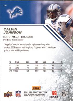 2009 Upper Deck Draft Edition - Brown #186 Calvin Johnson Back