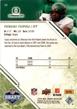 2009 Upper Deck Draft Edition - Green #112 Fenuki Tupou Back