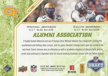 2009 Upper Deck Draft Edition - Green #242 Calvin Johnson / Michael Johnson Back
