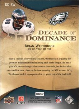 2009 Upper Deck Icons - Decade of Dominance Gold #DD-BW Brian Westbrook Back