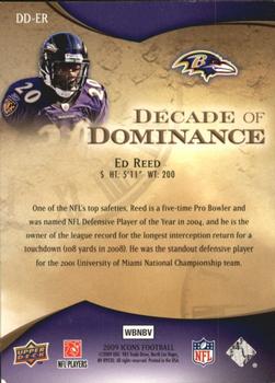 2009 Upper Deck Icons - Decade of Dominance Gold #DD-ER Ed Reed Back