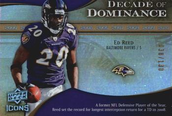 2009 Upper Deck Icons - Decade of Dominance Gold #DD-ER Ed Reed Front