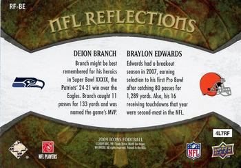 2009 Upper Deck Icons - NFL Reflections Gold #RF-BE Braylon Edwards / Deion Branch Back