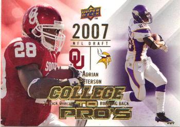 2009 Upper Deck Rookie Exclusives - College to Pros #CTP-AP Adrian Peterson Front