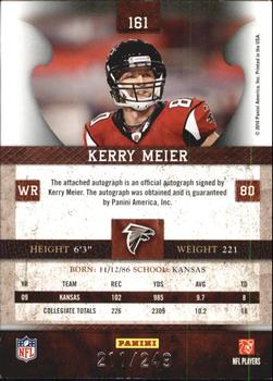 2010 Panini Plates & Patches #161 Kerry Meier  Back