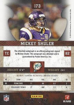 2010 Panini Plates & Patches #173 Mickey Shuler  Back