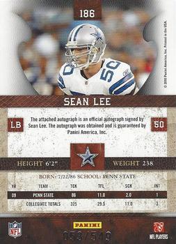 2010 Panini Plates & Patches #186 Sean Lee  Back