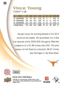 2010 SP Authentic #98 Vince Young Back
