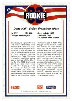 1992 All World #56 Dana Hall Back