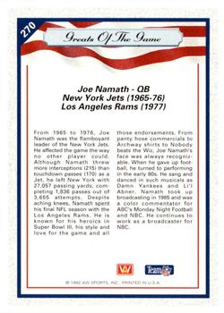 1992 All World #270 Joe Namath Back