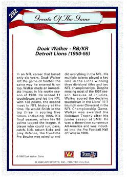 1992 All World #282 Doak Walker Back