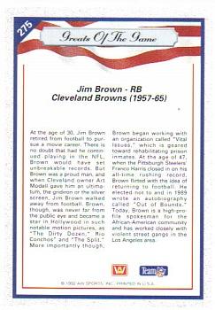 1992 All World #275 Jim Brown Back