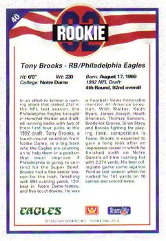 1992 All World #40 Tony Brooks Back
