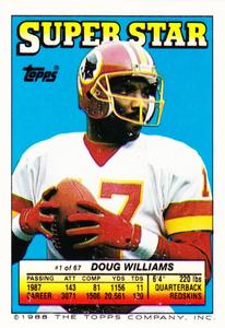 1988 Topps Stickers - Super Star Backs #1 Doug Williams Front