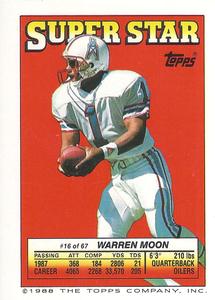 1988 Topps Stickers - Super Star Backs #16 Warren Moon Front
