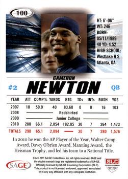 2011 SAGE HIT #100b Cam Newton Back