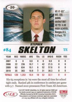 2011 SAGE HIT #20 Stephen Skelton Back
